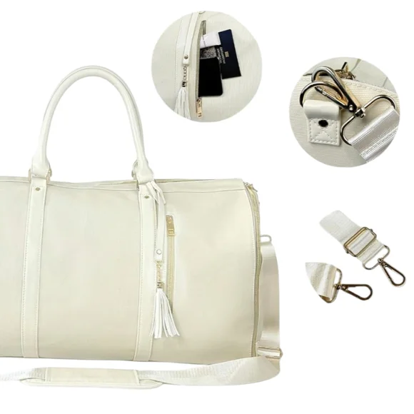 Elegant White Duffel Bag - Picture 4 of 6
